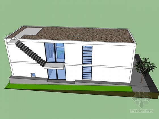 简单住宅su模型资料下载-简单住宅SketchUp模型下载