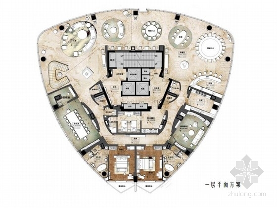 索诺马顶层复式住宅资料下载-名师现代中式顶层复式会所软装方案
