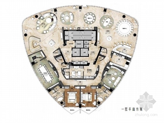 顶层复式资料下载-名师现代中式顶层复式会所软装方案