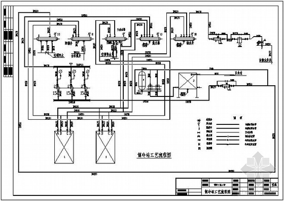 制冷课设系统流程图cad资料下载-制冷站工艺流程图