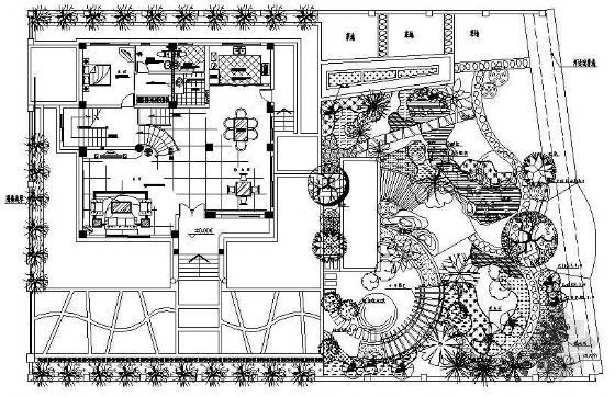 别墅楼供暖设计图资料下载-别墅庭院绿化设计图