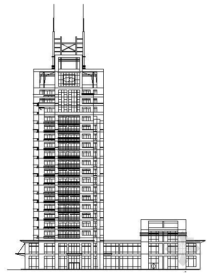 框剪结构写字楼建筑图资料下载-某十三层写字楼建筑方案图