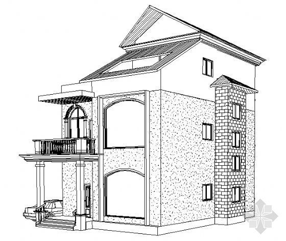 二层独栋小型别墅资料下载-龙择居A型F栋某二层小型别墅建筑方案图