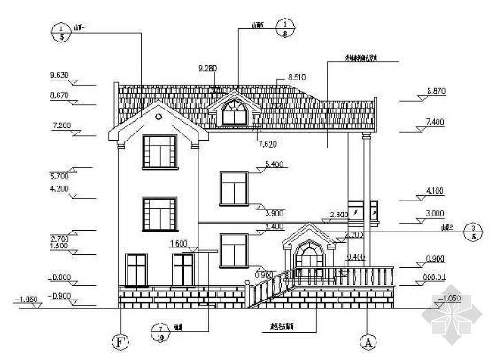 成套建筑结构施工图图纸资料下载-某三层独立别墅成套建筑结构图纸（含电施水施）