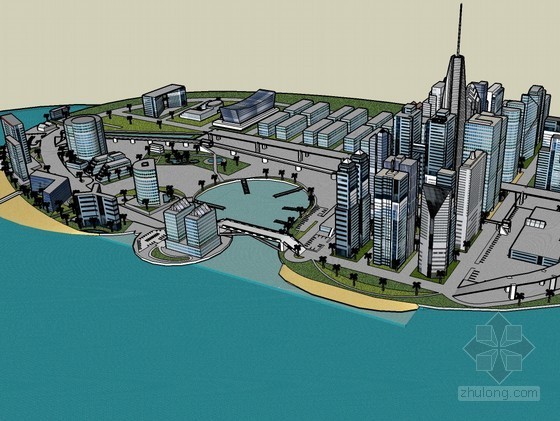 城市人防规划资料下载-现代城市规划SketchUp模型