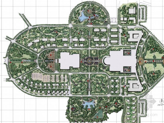 刚果大学校园规划资料下载-大学校园总体景观规划设计