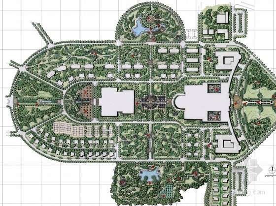 大学校园景观规划图资料下载-大学校园总体景观规划设计