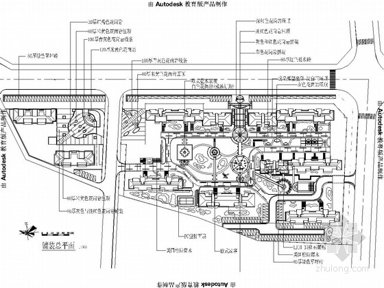 [浙江]都市春天居住区园林景观设计施工图-铺装总图 