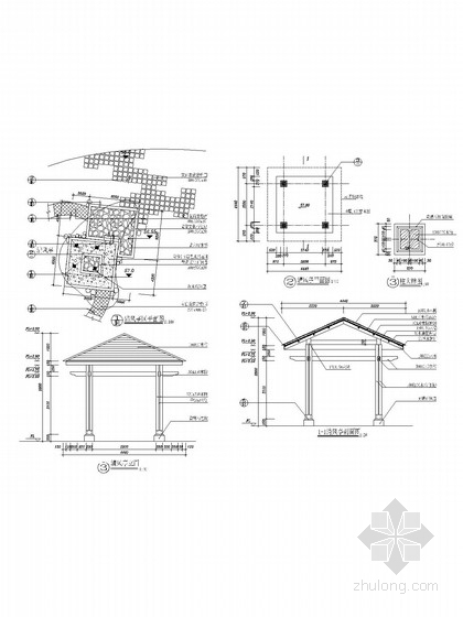 现代居住区花园景观施工全套图纸-节点详图 