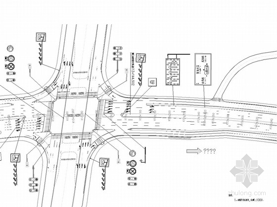 cad交通导向图资料下载-[湖南]市政道路交通设施施工图54张（标线标志信号灯监控）