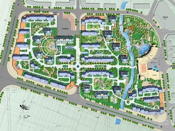 居住区总平面图ps素材资料下载-[温州]住宅区组团景观规划设计方案（含CAD总平面图）