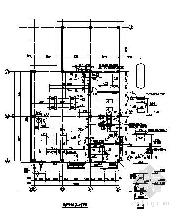 2层联合厂房框架结构施工图-锅楼房基础布置图 