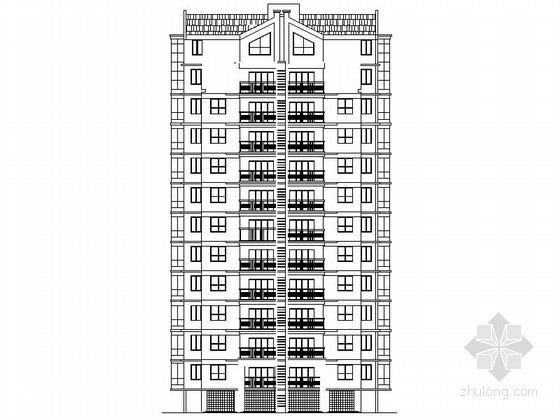 2层住宅户型资料下载-某十二层板式住宅建筑方案图