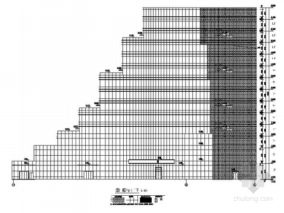 高层钢框架结构多层次企业研发楼建筑设计方案图（16年最新）-高层钢框架结构多层次企业研发楼建筑立面图