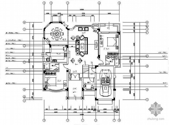 6层小面积别墅设计图资料下载-三层中式风格别墅设计图
