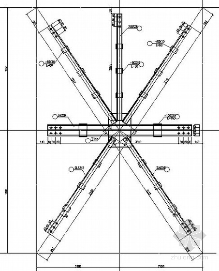 电梯井架钢结构图资料下载-混合井井架结构施工图