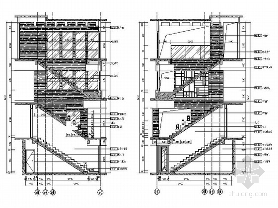 [广东]官宅双层别墅室内装饰设计CAD施工图-楼梯间立面图 