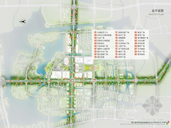 苏州高铁新城圆融广场资料下载-[苏州]城市主干道及内河景观规划设计方案