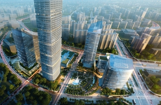 [北京]超高层办公及商业建筑设计方案文本（知名地产）-超高层办公及商业建筑设计效果图