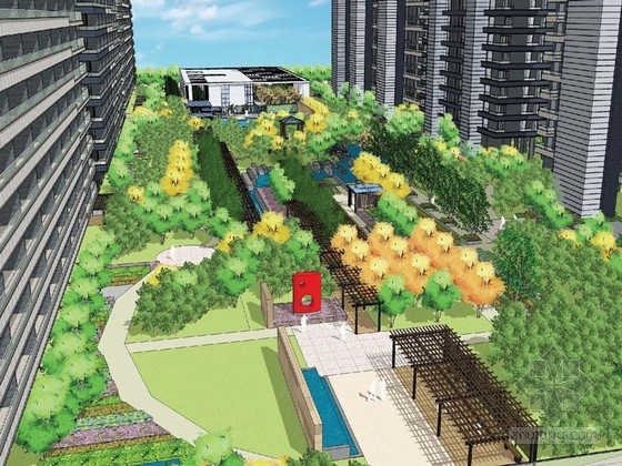 居住区设计理念现代资料下载-[杭州]现代自然和谐居住区景观规划设计方案