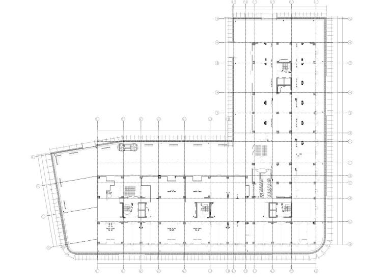 广东利保商贸中心幕墙工程CAD方案图　-三层平面图