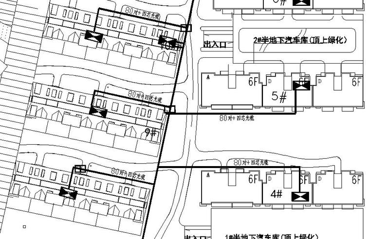 某小区电气平面布置图-电信平面布置图