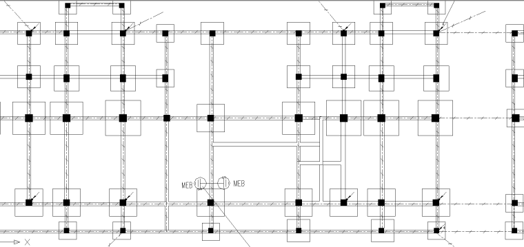 某沿街商住楼（带地下车库和柴油发电机房）电气施工图-基础接地平面图