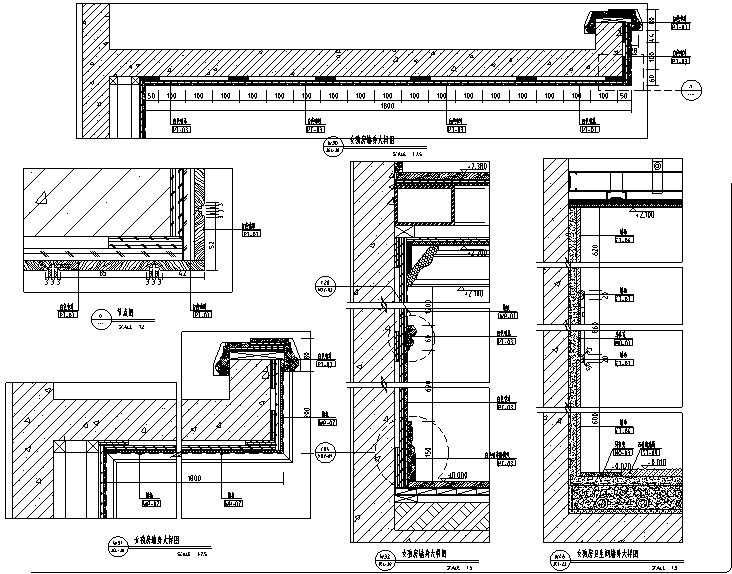 [广东]现代奢华风格别墅样板间设计施工图(附效果图+物料表）-大样图