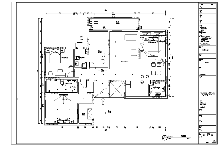 时尚简约四居室资料下载-现代简约四居室住宅空间设计施工图（附效果图）