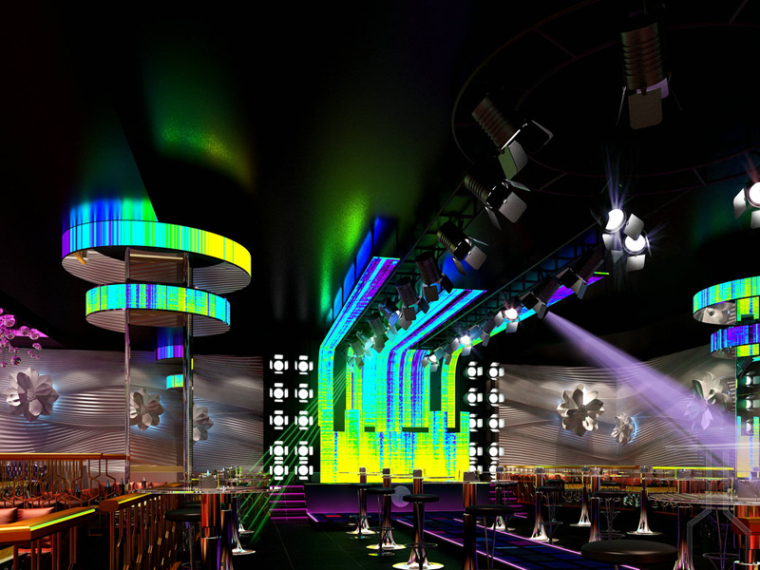 3d异形酒吧吧台资料下载-时尚酒吧3D模型下载