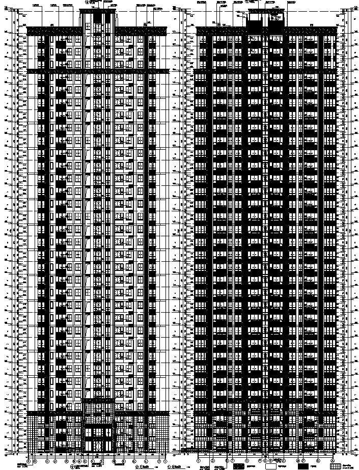 车库人防建筑施工图资料下载-[安徽]10栋全专业高层塔式住宅及商业施工图（含车库人防设计)