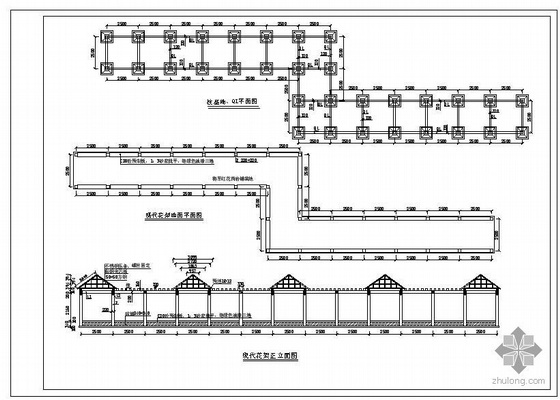 地铁车站施工结构图资料下载-某花架结构图