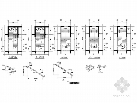 33层剪力墙结构高层住宅结构施工图（筏板基础 CFG地基）-楼梯详图