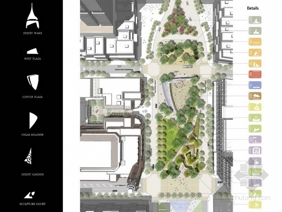 带状街心公园设计方案资料下载-[国外]现代式街心公园景观设计方案