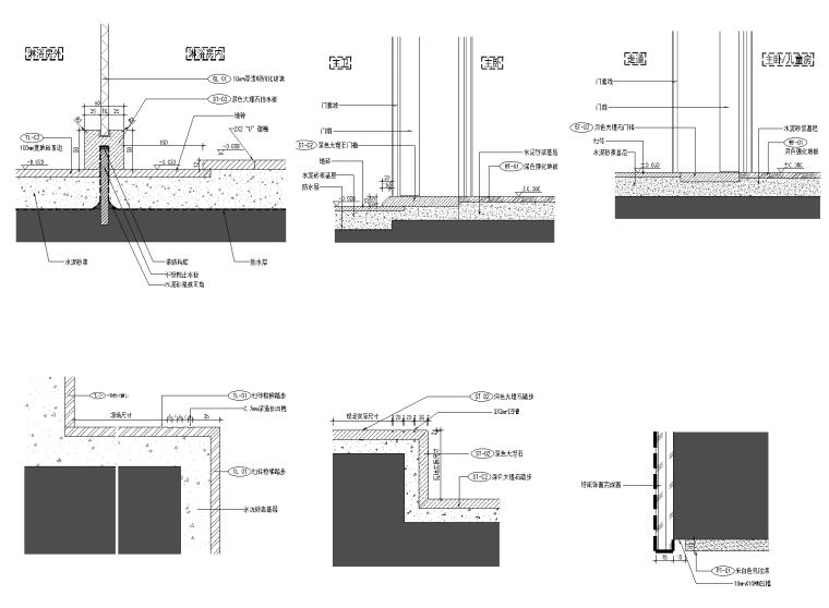 [上海]绿地启东三期户型样板间室内设计施工图+效果图+软装方案-天花地坪节点大样图