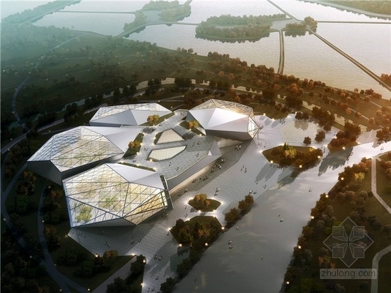上海南站绿轴项目设计方案资料下载-[宁夏]绿博园主题展览馆建筑设计方案文本