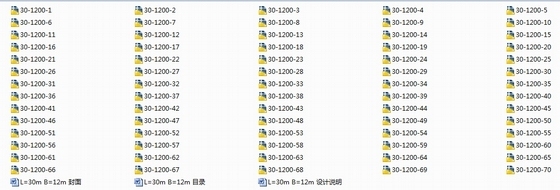 预应力混凝土T梁通用图132套（各种跨径 各种桥宽）-L=30m B=12m T梁桥目录