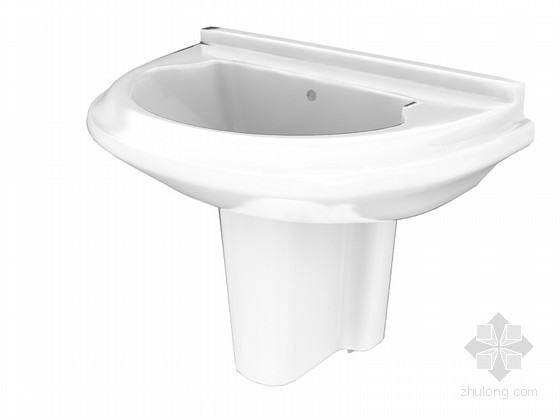 洗手盆节点CAD图资料下载-陶瓷洗手盆3D模型下载