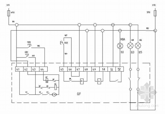 断路器电气图资料下载-DW15型断路器电气控制原理图