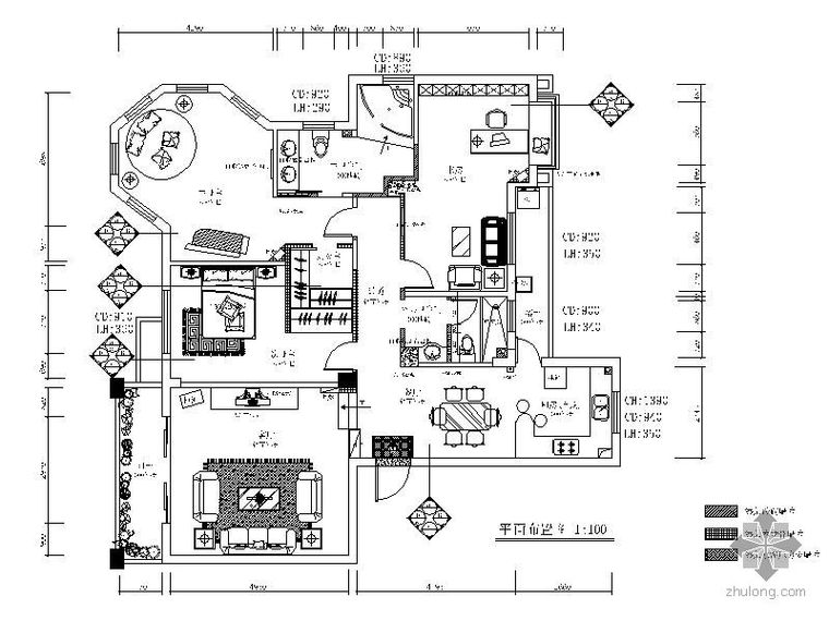 现代经典四居装修施工图资料下载-168㎡现代四居装修图(含实景)