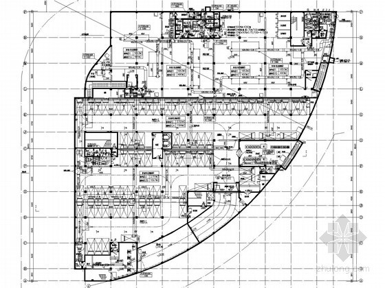 [江西]地下停车场通风防排烟系统设计施工图（人防设计）-B楼地下一层平战结合通风布置平面图 