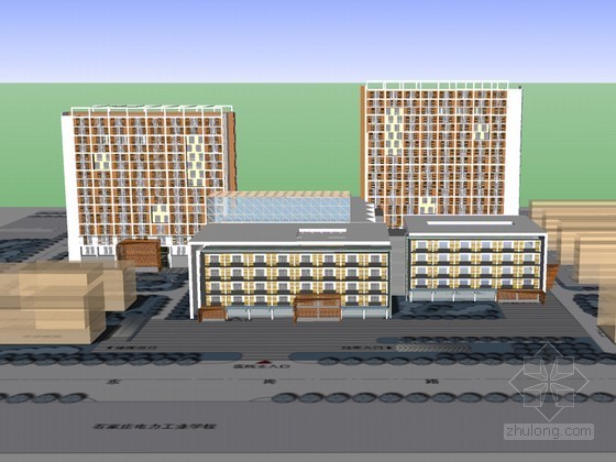 sketchup模型乔木资料下载-医院SketchUp模型下载