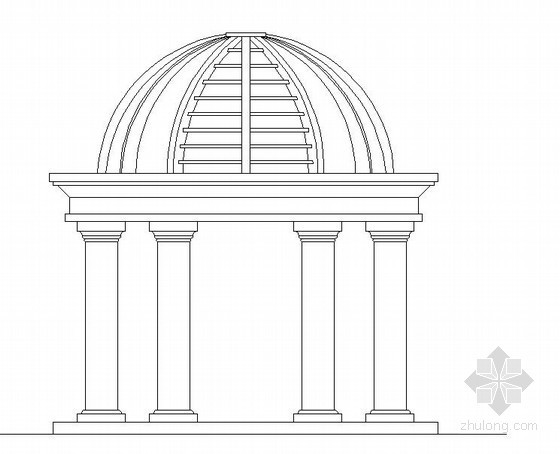 圆顶施工图cad资料下载-欧式圆顶景亭施工大样