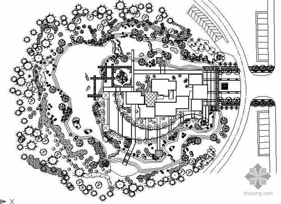 cad景观植物配置资料下载-某会所景观植物配置图