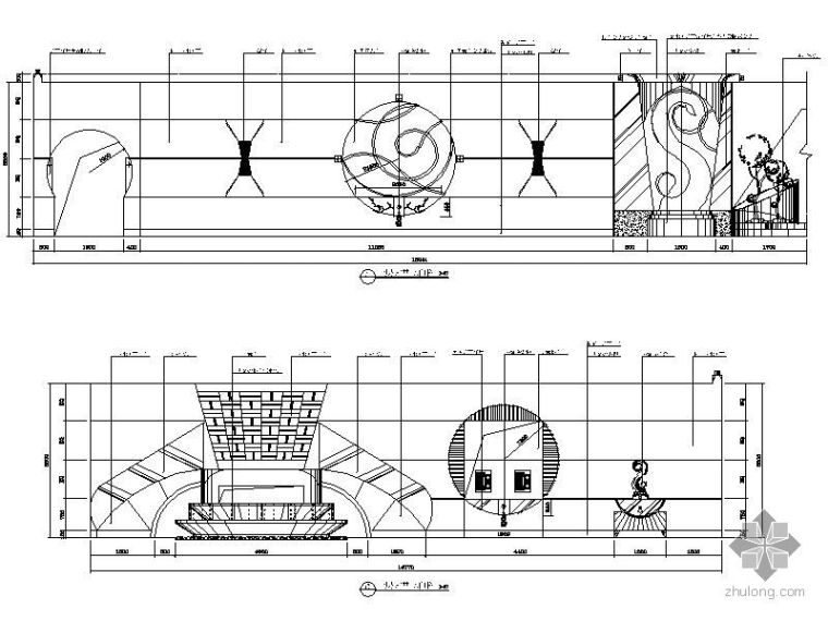 四星级酒店大堂建筑图资料下载-四星级酒店大堂室内立面图