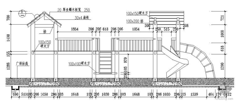 园林排水大样图资料下载-儿童游乐场大型器械施工大样图