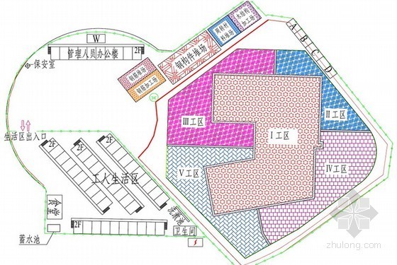  [广东]超高层框筒结构办公塔楼施工组织设计（技术标，530页）-临时场地平面布置图 