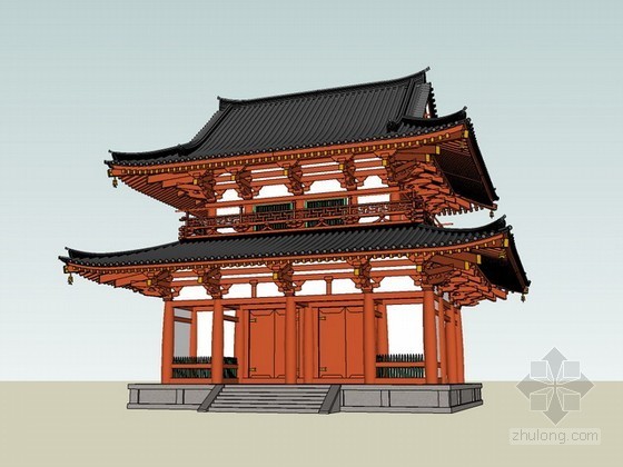 sketchup祠堂模型资料下载-古建sketchup模型下载