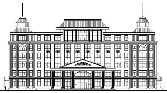 医疗建筑施工图CAD资料下载-某六层欧式医疗办公楼建筑施工图