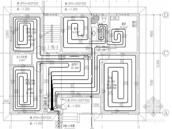 别墅系统设计资料下载-双层小型别墅建筑采暖系统设计施工图（含给排水设计 计算书）
